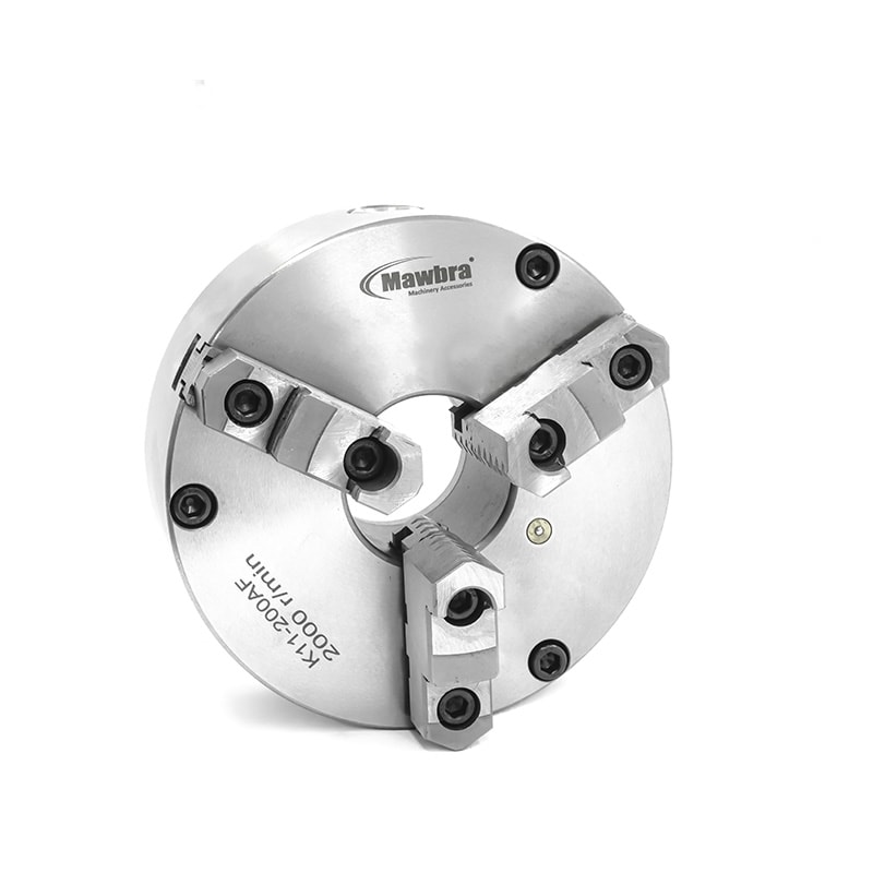 PLACA DE TORNO 3 CASTANHAS REVERSÍVEIS Ø 200MM COM FURAÇÃO FRONTAL