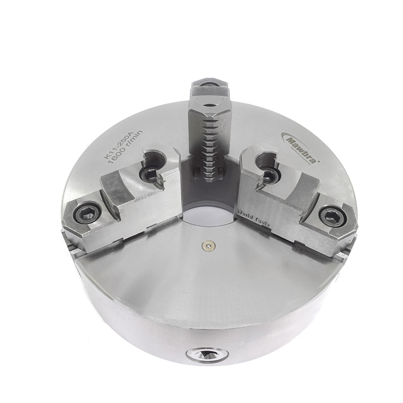 PLACA DE TORNO 3 CASTANHAS REVERSÍVEIS Ø 250MM COM FURAÇÃO