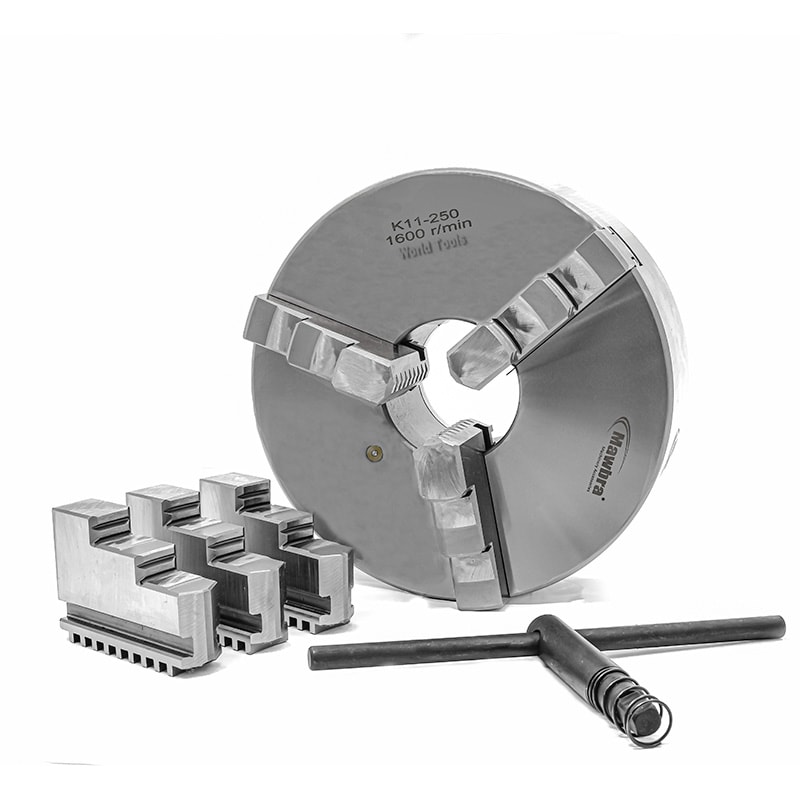 PLACA DE TORNO 3 CASTANHAS UNIVERSAIS Ø 250MM COM FURAÇÃO TRASEIRA