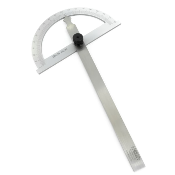 Transferidor De Angulo Simples Tipo Meia Lua 0 A 180 Graus 150 X 200mm 4799 1150 Insize World Tools