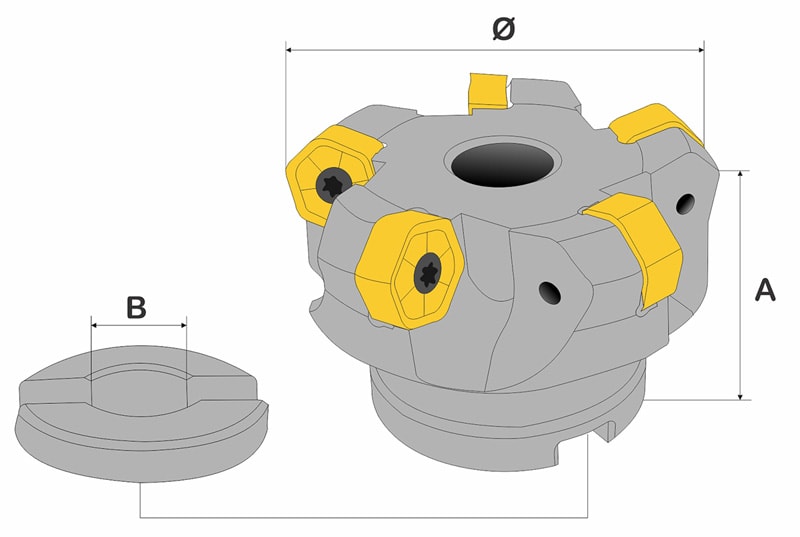 CABEÇOTE Ø 063MM COM 05 CORTES PARA INSERTO HNGX 0906 - SANSUI